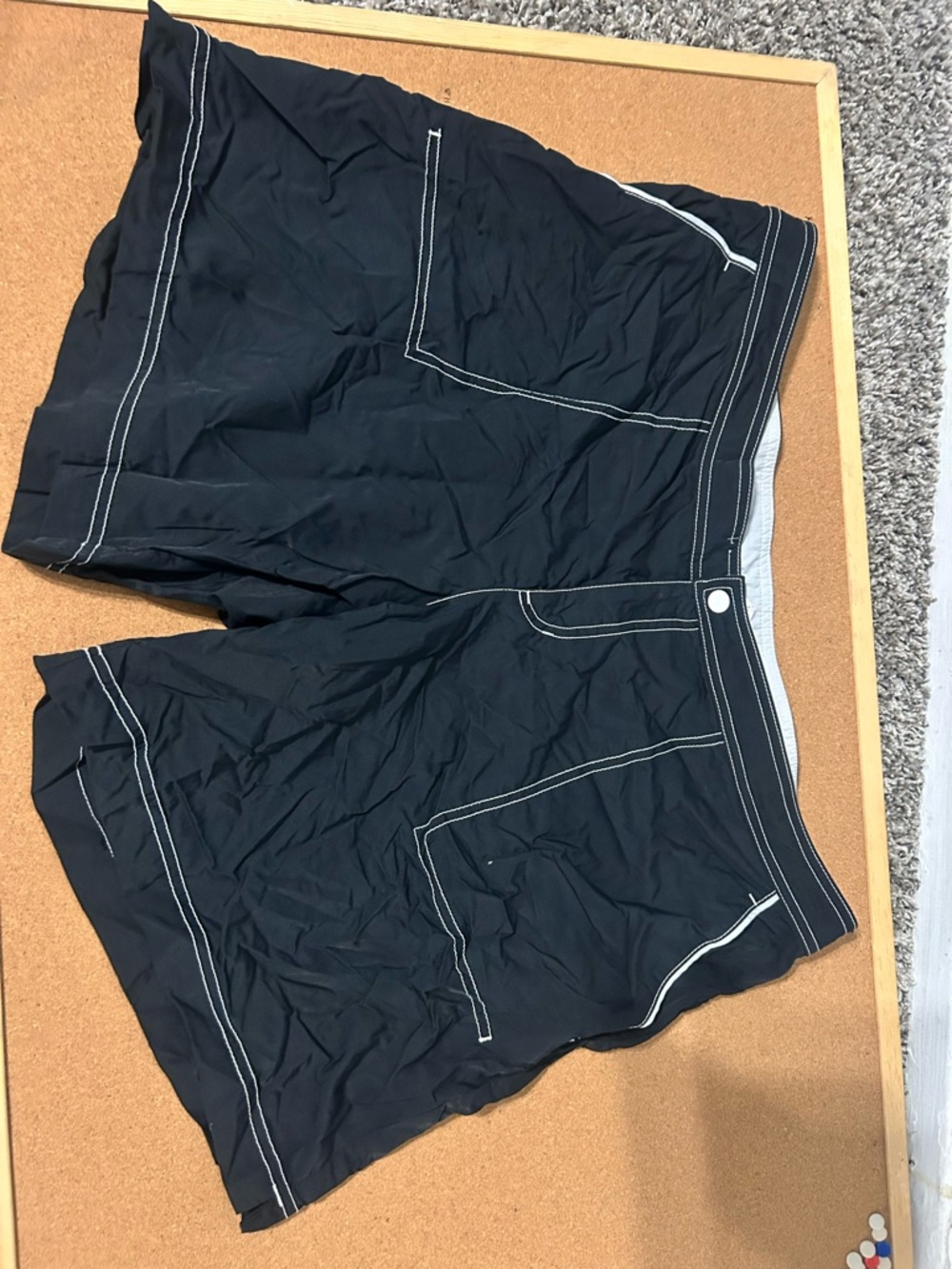 Merona Black Swim Shorts with White Trim